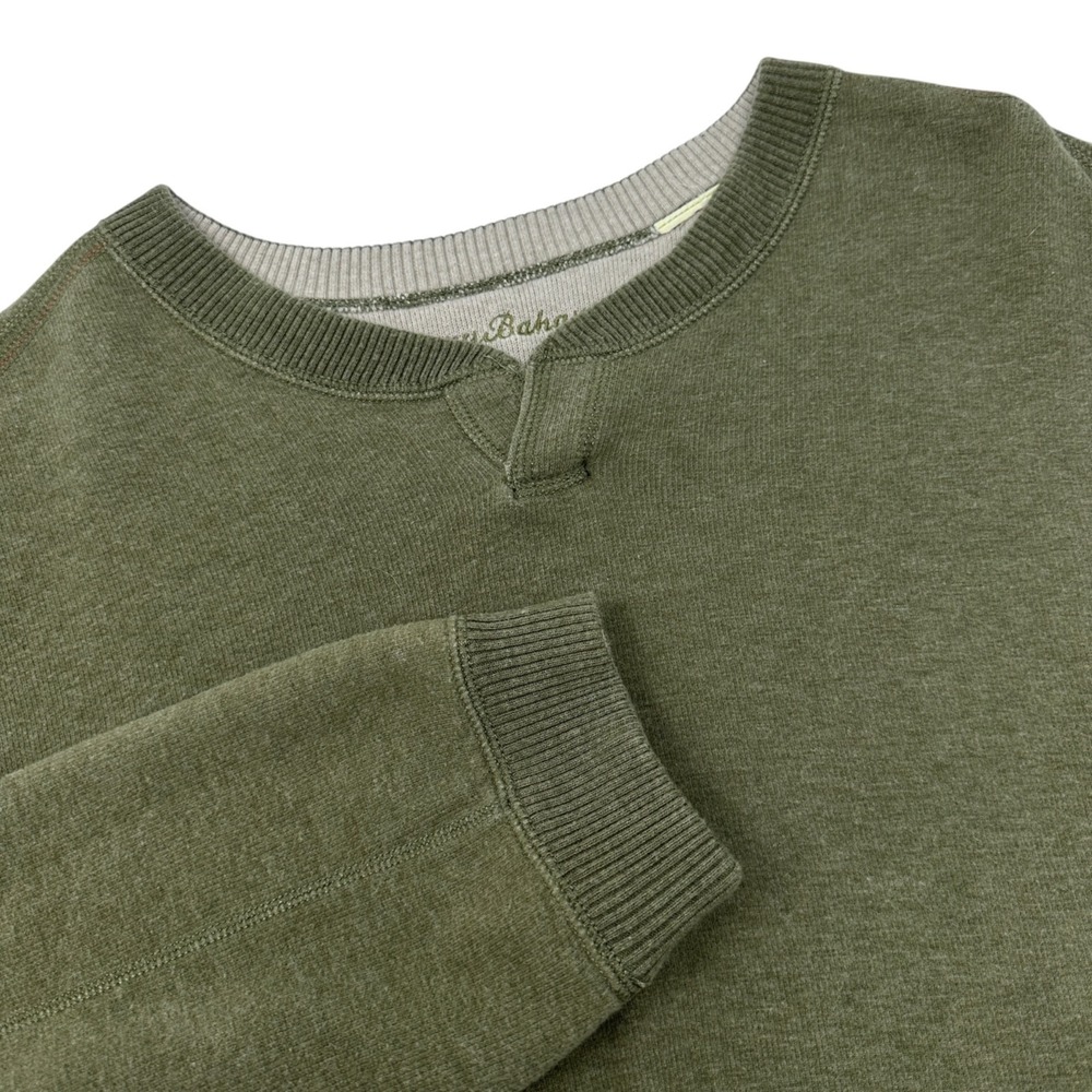TOMMY BAHAMA Men's Green Flipshore‎ Abaco REVERSIBLE Split Neck Sweatshirt XXL